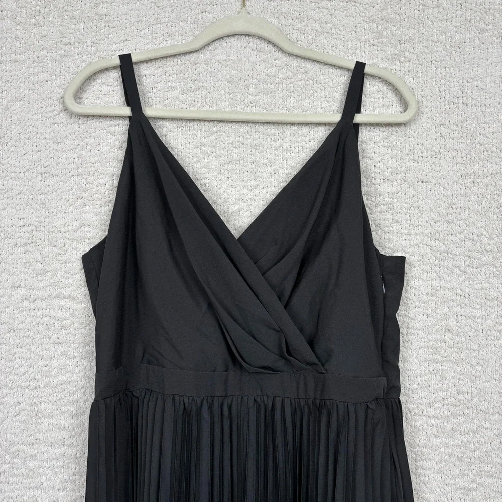 Grace Karin Dress Womens 2XL Black Sleeveless Wrap V-Neck A-Line Midi Fit Flared
